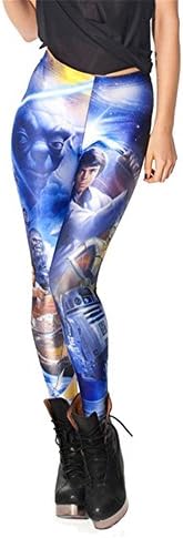 Yikanul Women's Fashion Digital Print Star Wars Pattern Sexy Leggings