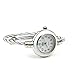 Womens Silver Classic Twisted Band Bracelet Round Wrist Watch White