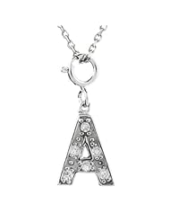 iClovers Initial A CHARM CZ Sterling Silver 925 Necklace Chain Included / Bracelet Charm - 12mm