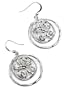 Silver Round Rhinestone Abstract Shape Earrings Fashion Jewelry