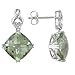 7 cte Green Amethyst & Diamond Accent Earrings title=