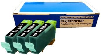 Inkjetcorner 3 Pack Photo Black Compatible Ink Cartridge for Canon CLI-221BK Canon Pixma iP3600 iP4600 iP4700 MP560 MP620 MP640 MX860 MX870 MP980 MP990