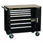 Kennedy 10491 Pro-Line 7-Drawer Maintenance Cart With Side Compartment * MDF adjustable shelf inside compartment * Locking door * Includes 5 x 2" casters