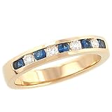 Round Diamond(.19) and Blue Sapphire(.29) Band