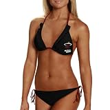 NBA Miami Heat Ladies 2-Piece String Bikini - Black (Large)