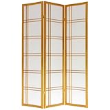 Best Deal Price Quality Room Dividers - 6ft. Japanese Style Double Cross Folding Shoji Floor Screen - 3, 4, 5, 6 Panels - 6 Colors