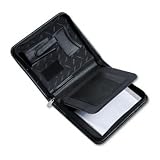 Samsill Zipper Duo Pad Folio, Junior Size, w/PDA/Cell Phone Storage, BK