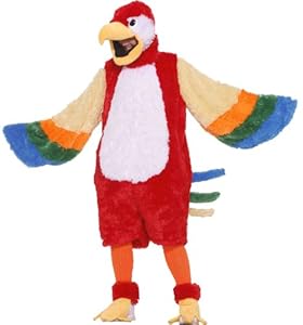 Forum Deluxe Plush Parrot Mascot Costume, Red/White, Standard