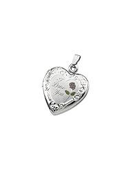 27.50x19.25 mm Tri Color I Love You Heart Shaped Locket in Sterling Silver