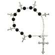 St. Benedict Rosary Bracelet - 7.5MM Hemetite and Link Chain