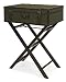 26 Wooden Olive Green Safari Trunk Table with Belt Accents