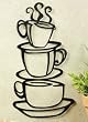 Coffee House Cup Java Silhouette Wall Art Metal Mug