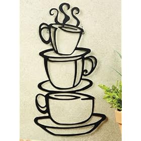 Buy Coffee House Cup Java Silhouette Wall Art Metal Mug by OTC