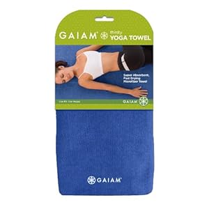 Gaiam Thirsty Yoga Towel, Dark Blue