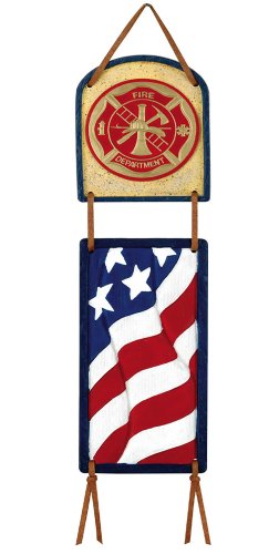 Red Carpet Studios Cherished Thoughts 14-Inch Long Patriot Wall Plaque, Fire Department
