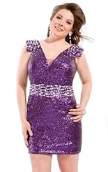 Plus Size Sexy Short Chiffon/Taffeta/Tulle Crystals Applique Crystal Beaded Lace Quinceanera Dress/Mini Dress 