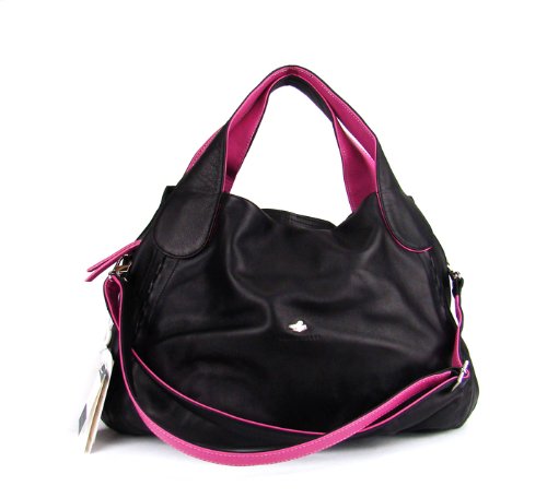 BRUNO ROSSI Italian Shoulder Bag Crossbody Hobo Bag Handbag in Black or Brown Leather BRUNO ROSSI Italian Shoulder Bag Crossbody Hobo Bag Handbag in Black or Brown Leather