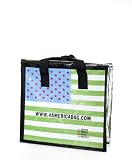 4rplanetbag's 4america Green FLAG Large Reusable INSULATED Grocery Totes 5-pack