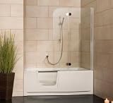 Saniku Komfortwanne / SanikuDuo Compact 160 Duschbadewanne links, Wannenaufsatz:Front 2-tlg. + Seitenwand;Frontschürze:Frontschürze Acryl links;Seitenschürze:Acryl 600 mm;Anti-Rutsch Beschichtung:Nein;Ab- und Überlaufgarnitur:Ja;Lichttherapie:Nein