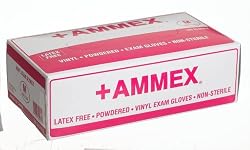 First Aid Only Exam Quality Disposable Gloves, Vinyl, lightly powdered, Medium, 100-Count Boxes (Pack of 5)