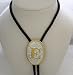 Silver/Gold Plated Monogram Letter "E" Bolo Tie