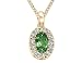 Emerald Pendant with Diamonds 1/3 Carat (ctw) in 14K Yellow Gold with Chain