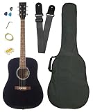 Barcelona Full Size Acoustic Guitar with Free Carrying Bag and Accessories - Black