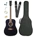 Barcelona Full Size Acoustic Guitar with Free Carrying Bag and Accessories - Black