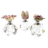Glass Perfume Bottle - Flower Design