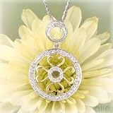 18K 2-Tone Diamond Circles & Heart Pendant