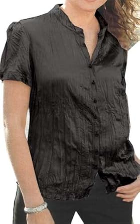 BellaDonnaModen Matt schimmernde Crash-Satin Bluse Schwarz BellaDonnaModen Matt schimmernde Crash-Satin Bluse Schwarz