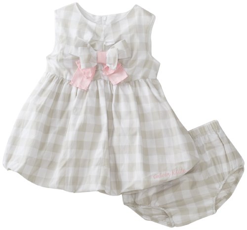 Calvin Klein Baby-girls Newborn Sleeveless Dress With Panty, Gray, 3-6 Months
