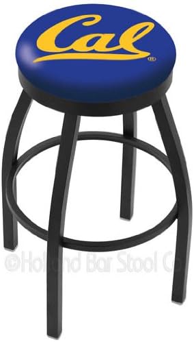 25" L8B2B - Black Wrinkle Cal Swivel Bar Stool with Accent Ring by Holland Bar Stool Company