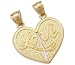 14k Yellow Gold Big Breakable Love Heart Charm Pendant