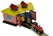 Wooden Train Railway System - Triple Engine Shed (Compatible with leading wooden rail systems) - Wooden Toy