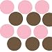 Pink and Brown Removable and Reusable Wall Dot Stickers