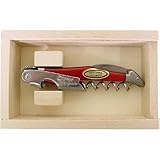 Red Handles Laguiole wine waiter corkscrew as used by professionals in gift box French imported