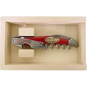 Red Handles Laguiole wine waiter corkscrew as used by professionals in gift box French... by Laguiole