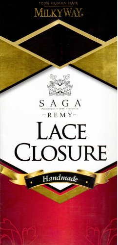 SAGA 100% REMY HUMAN HAIR HANDMADE LACE CLOSURE 10" - 1B OFF BLACK