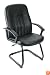 Boss Mid Back Leather Plus Chair W/Sled Base Black
