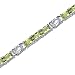 Magical Delight: 4.75 Carats Oval Shape Peridot & White CZ Bracelet in Sterling Silver Rhodium Finish image 1