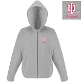 Indiana Hoosiers NCAA Hoody Full Zip Hooded Sweatshirt For Women (Grey Heather)