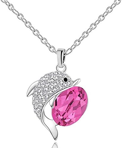 HelloAngela Lady Euroupe and America Fashion Top Grade Dolphin Crystal Necklace(C3)