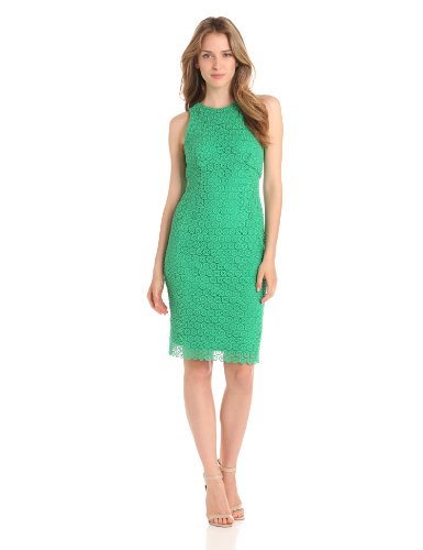 Isaac Mizrahi New York Women's Circle Lace Dress With Racer Back, Emerald, 6