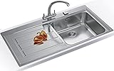 Franke Epos EOX 611 1 Bowl Stainless Steel Kitchen Sink LH Left Hand Drainer 101.0150.733 by FRANKE 