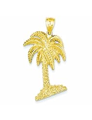 14K Gold Large Palm Tree Pendant