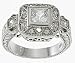 Cubic Zirconia CZ Antique Style Engagement Promise Ring