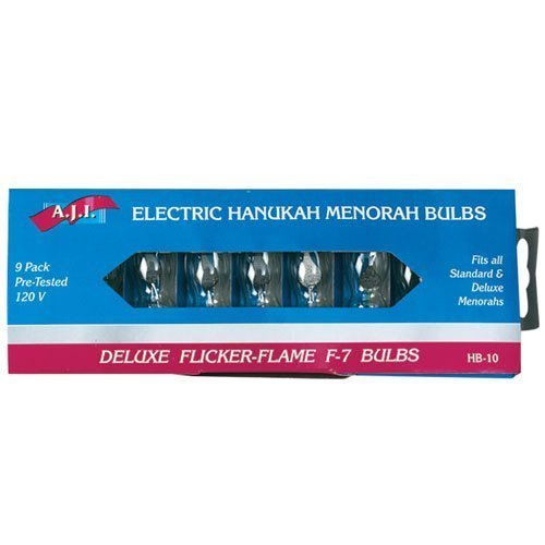 Flickering Flame-Shaped Bulbs For Electric Menorah (9 Pack , 120V)