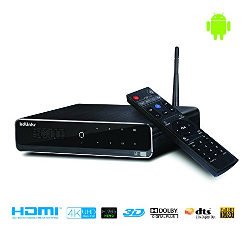 KDLINKS A300 4K Android Quad Core 3D Smart H.265 Network HD TV Media Player with HDD Bay, WIFI, DOLBY 7.1, Gigabit LAN, 2GB RAM, 16GB Storage, 4 Core CPU, 8 Core GPU, XBMC/KODI Support, H.265 Hardware Decoding & 4K Support