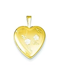 14K Two Tone Gold Filled Heart Locket Jewelry 20mm